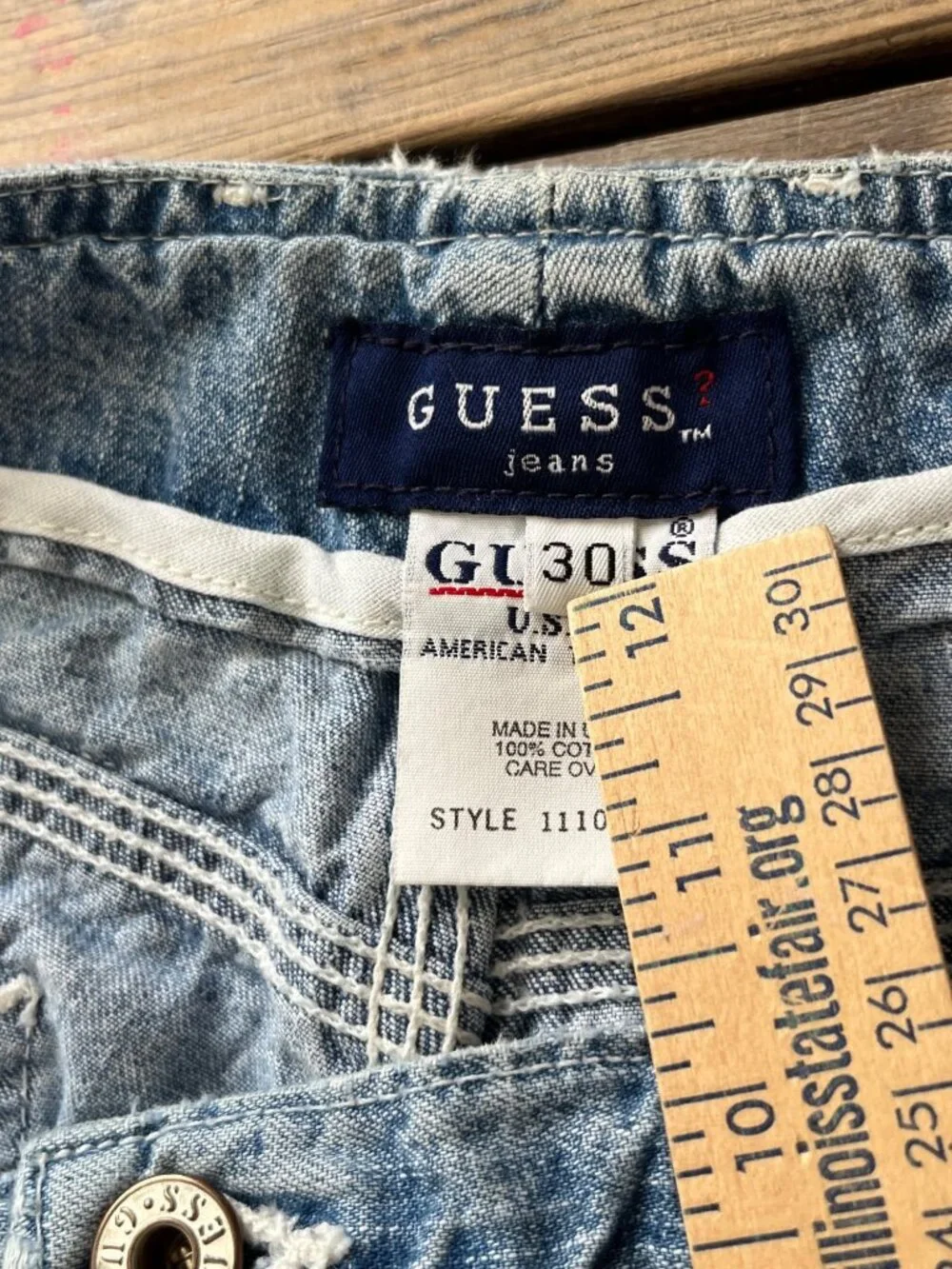 Guess Vintage Carpenter Pants Mens 30 Lightwash Made in USA 90s Baggy
